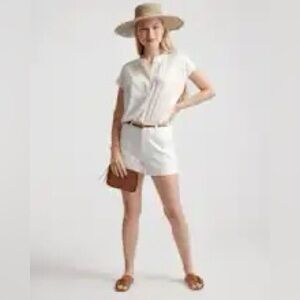 Quince Washable Stretch Silk Ivory Blouse